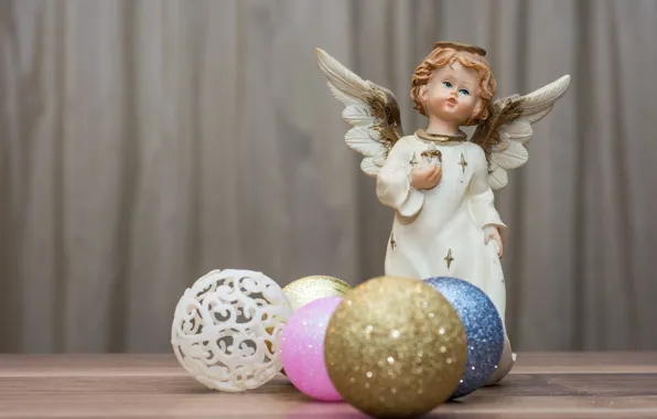 Picture balls, toys, new year, angel