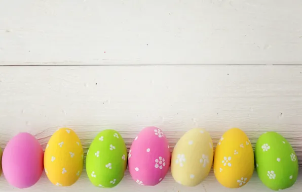 Picture colorful, Easter, happy, wood, spring, Easter, eggs, holiday, the painted eggs