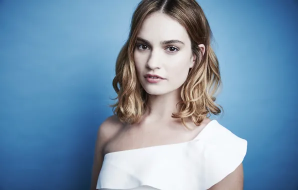 Picture look, girl, photo, sweetheart, dress, Lily James, Lily James