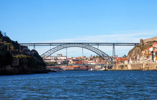 Picture the sky, bridge, river, design, building, home, Portugal, Port