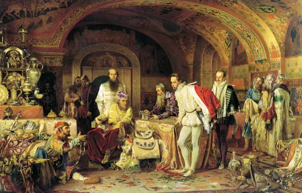 Picture Alexander LITOVCHENKO, Ivan The Terrible, shows treasures to the British Ambassador Horsey