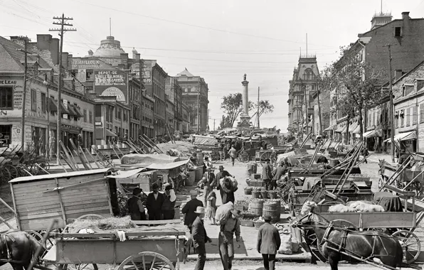 Picture the city, retro, USA, market, 1900-the year
