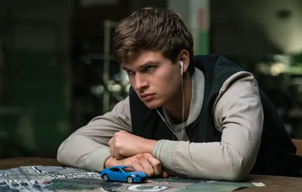 Picture look, headphones, guy, Ansel Elgort, Ansel Elgort, Baby Driver, Baby on the drive