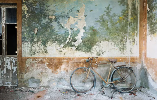 Picture bike, background, wall