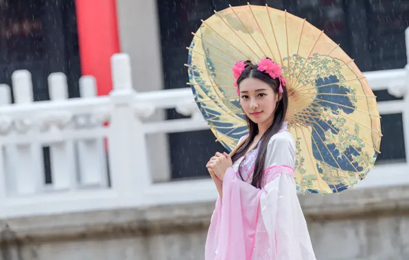 Picture look, face, style, umbrella, hair, cutie