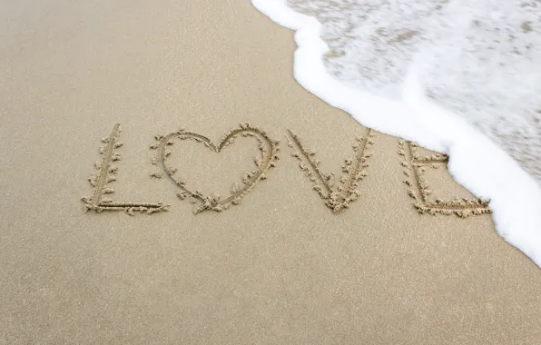 Picture sand, sea, wave, beach, summer, love, heart, summer, love, beach, sea, heart, romantic, sand