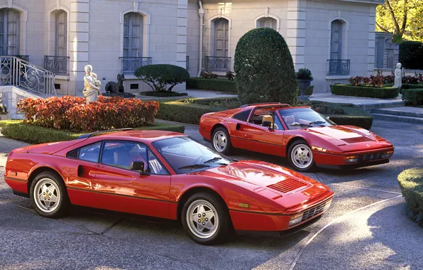 Picture Jaguar, Red, Ferrari, Car, 328, Metallic, 1985-89