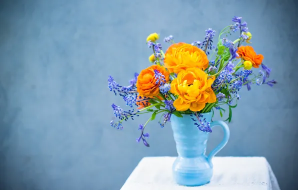 Picture flowers, bouquet, vase, different
