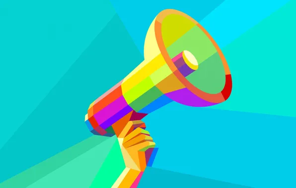 Picture vector, megaphone, low poly, horoscopemodel