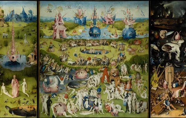 Picture picture, triptych, Hieronymus Bosch, The Garden Of Earthly Delights, Hieronymus Bosch