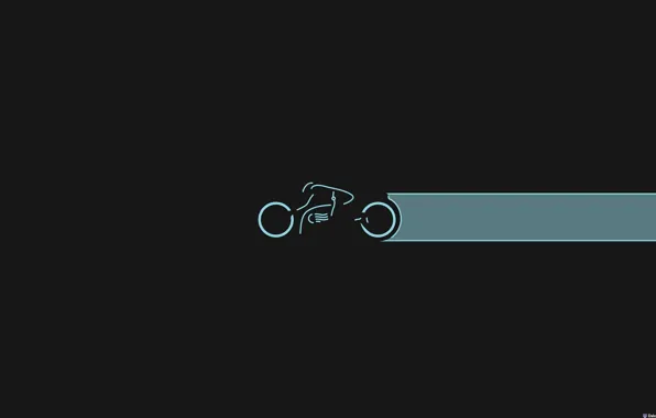 Picture blue, minimalism, line, motorcycle, black background, motorcyclist