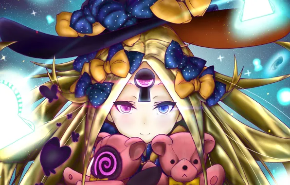 Picture look, toys, hat, anime, art, girl, bears, Fate Grand Order, The destiny of a great …