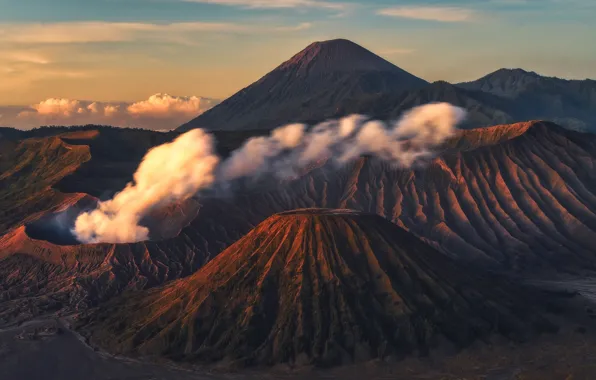 Picture smoke, the volcano, volcanoes, Bromo, Java