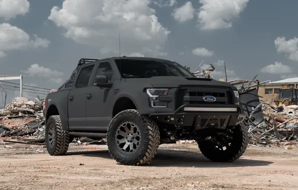 Picture Ford, Black, with, F150, Rhino, Warlord