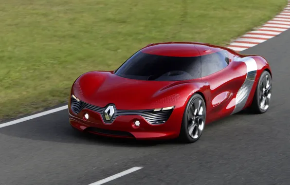 Picture concept, Renault, red, supercar, asphalt, sports car, electric cars, Renault DeZir