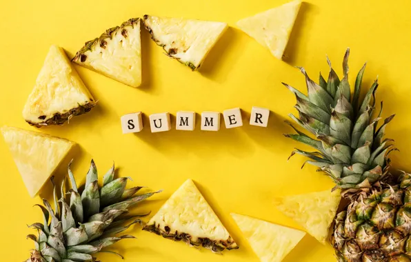 Picture summer, background, pineapple, slices