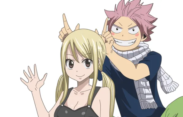 Picture anime, art, Fairy Tail, Natsu, Lucy, Fairy tail