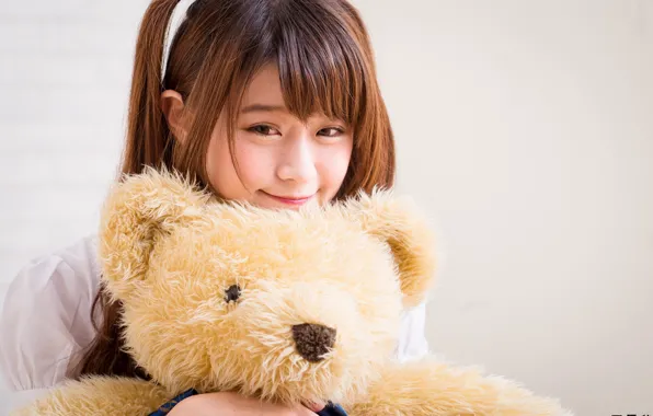 Picture Girl, Toy, Bear, Asian