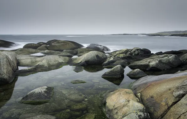 Picture sea, stones, coast, Norway, Larvik