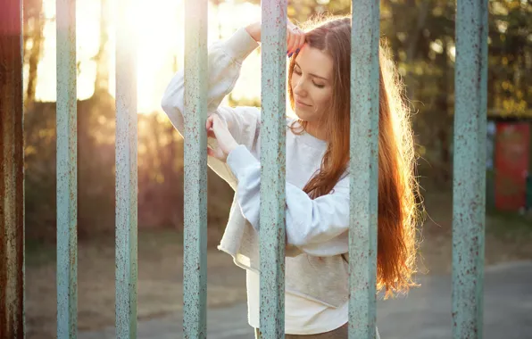 Picture summer, girl, hair, the fence, Natalia