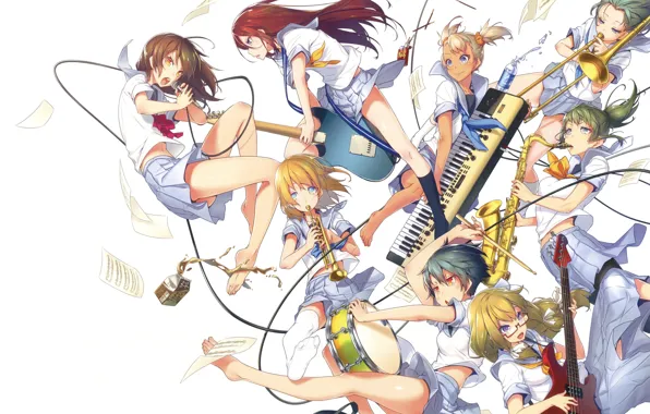 Picture Girl, Girls, Music, Anime, Musical instruments