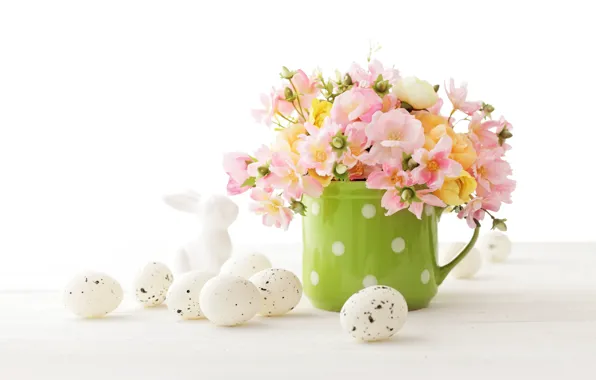 Picture flowers, Easter, flowers, spring, Easter, eggs, decoration, Happy, the painted eggs