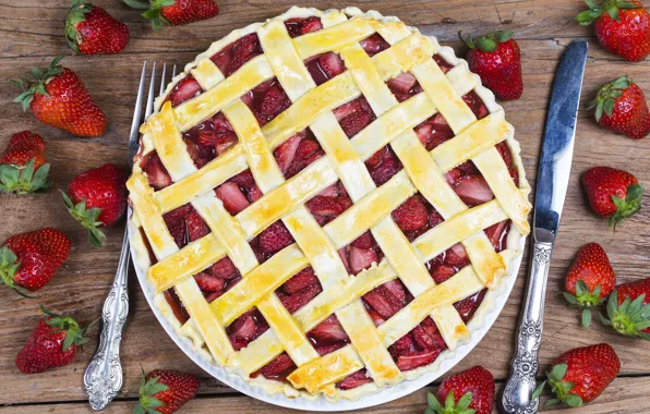 Picture berries, strawberry, pie, fresh, cake, sweet, strawberry, berries