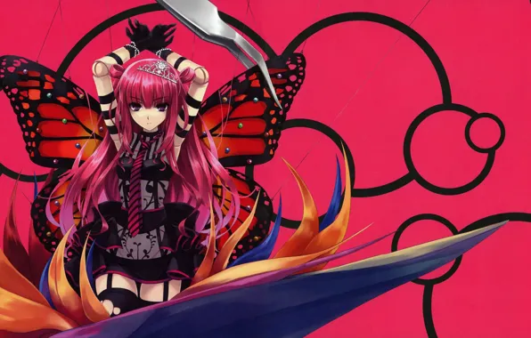 Picture girl, anime, butterfly, pretty, japanese, sugoi, bishojo, Beatmania