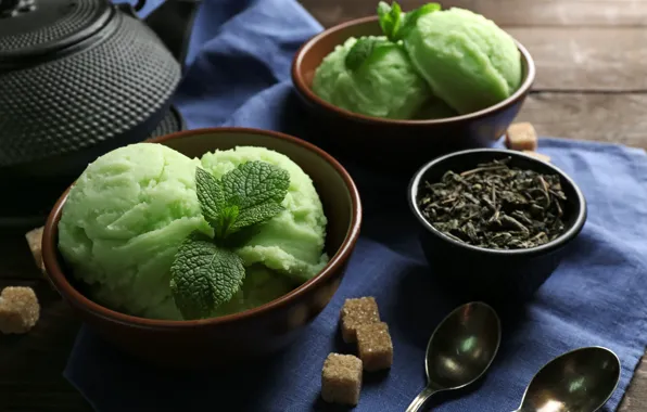 Picture green, ice cream, dessert, tea, ice cream, green tea