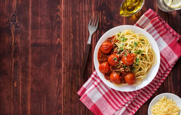 Picture food, tomatoes, spaghetti, the second dish