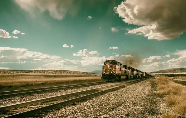Picture the sky, train, railroad