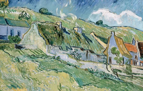 Picture landscape, home, picture, Vincent Willem van Gogh, Vincent van Gogh, Cottages