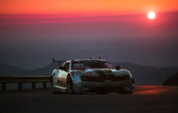 Picture the sun, sunset, tuning, the evening, Chevrolet, Camaro