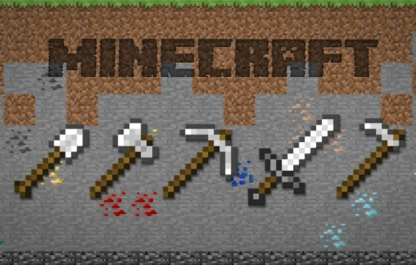 Picture axe, sword, game, ken, blade, Minecraft