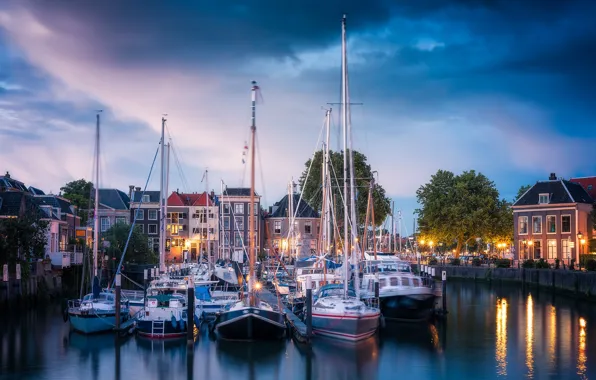 Picture river, building, home, yachts, port, Netherlands, Netherlands, Dordrecht, Dordrecht