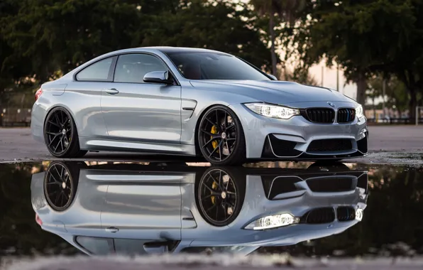 Picture BMW, Water, Silver, Reflection, Puddle, F83