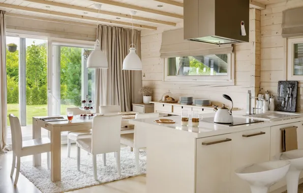 Picture interior, kitchen, dining room, ecohome