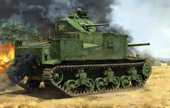 Picture Lee, during the Second world war, barbarian, American medium tank