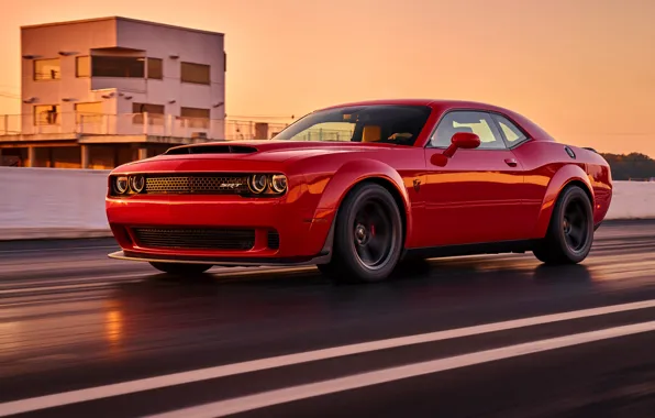 Picture Red, Dodge, Challenger, Car, 2018, SRT, Demon, Metallic