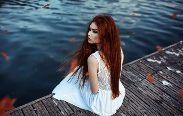 Picture water, mood, dress, long hair, Alessandro Di Cicco, Valentina Galassi