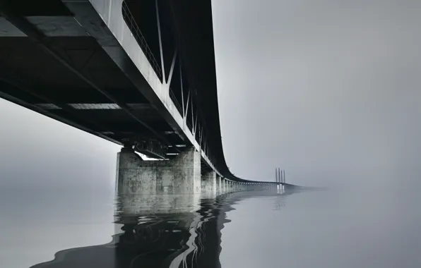 Picture bridge, nature, fog
