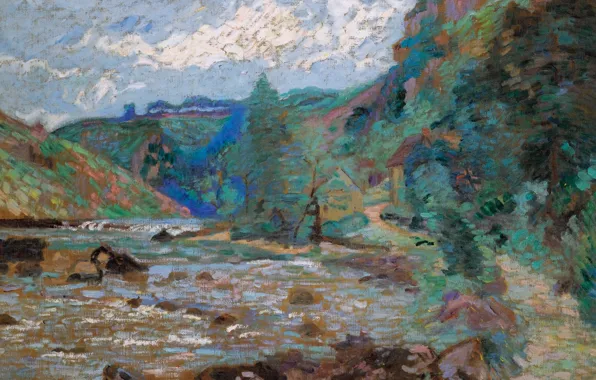 Picture landscape, river, picture, Arman Hyomin, Armand Guillaumin, Mill Is My Mother Ill. Crozant