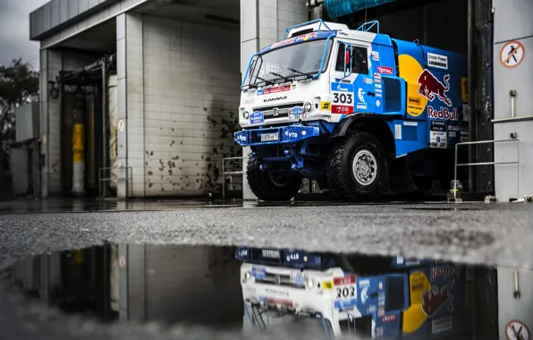 Picture Reflection, Truck, Master, Sink, Russia, Kamaz, Rally, Rally, KAMAZ, Best, RedBull, Master, 303, Clean