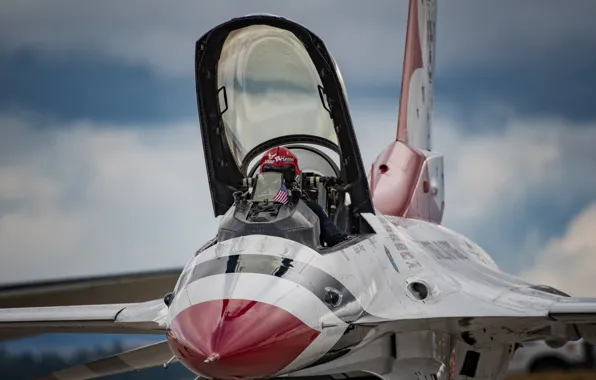 Picture fighter, cabin, F-16, Fighting Falcon, Thunderbird