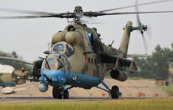 Picture helicopter, the airfield, the rise, Mi-35