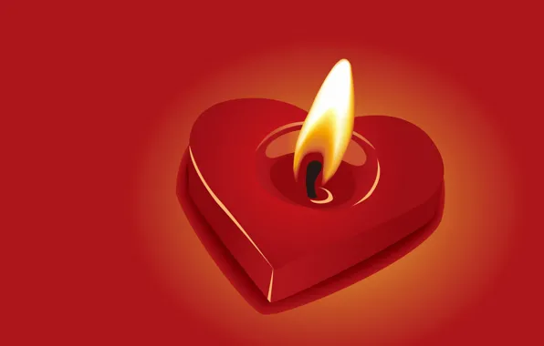 Picture heart, candle, Valentine's Day