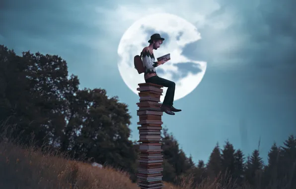 Picture the moon, books, reading, Vincent Bourilhon, The night storyteller