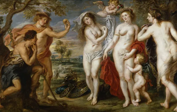 Picture erotic, picture, Peter Paul Rubens, mythology, The Judgment Of Paris, Pieter Paul Rubens