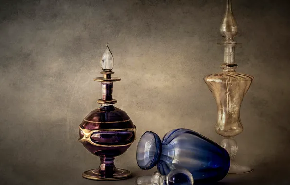 Picture glass, bottle, still life, perfume