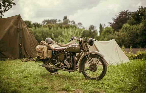 Picture motorcycle, Ariel, military